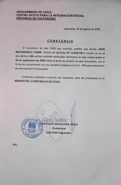 Informe CAIS controles D.L. 409 - 4 agosto 2026