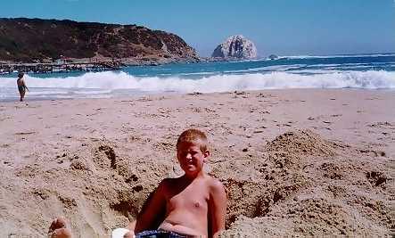 David en la playa de Algarrobo, Chile (marzo de 1999)