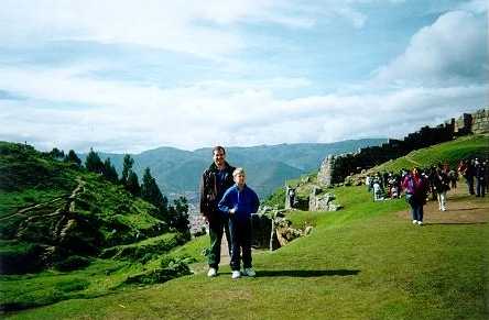 Dad and David in Saqsaywaman, Peru (Feb. 2000)