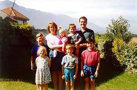 The Cobin family in their back yard