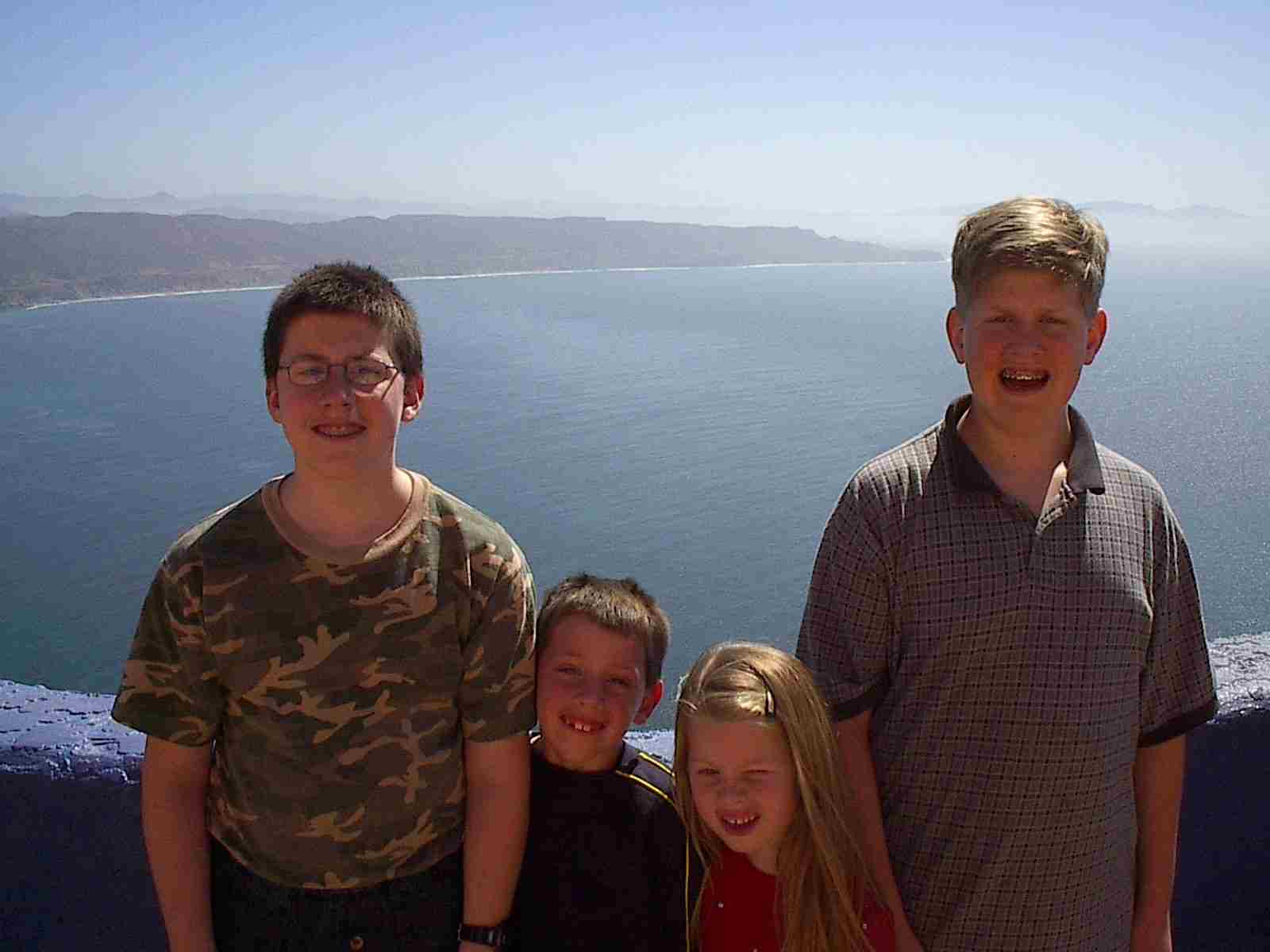 Josh, Matt, Rachel, and David overlooking the Pacific in Mexico