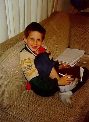 Daniel doing schoolwork