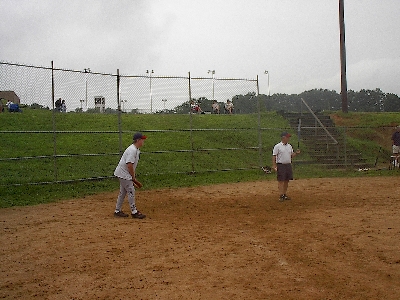 David playing catcher