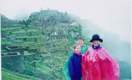 Daniel, Joshua and David in Machu Picchu, Peru (Feb. 2000)