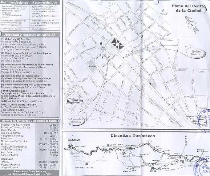 Map of Cuzco, Peru (Feb. 2000)